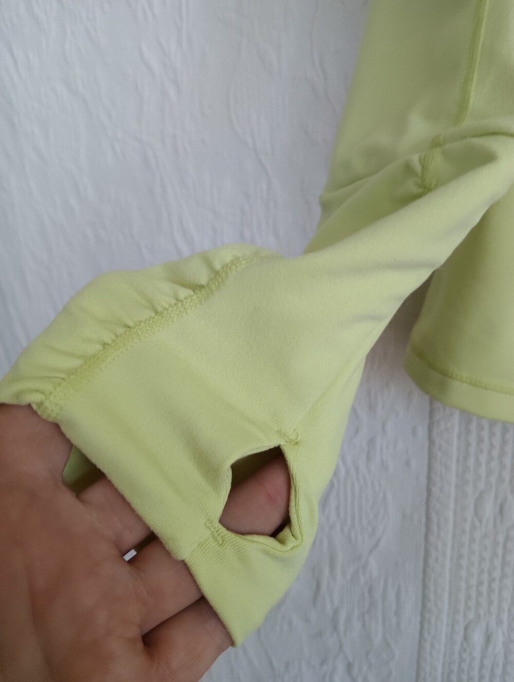 Zella Lime Green Workout Jacket Stretchy Neon Activewear Hiking Ruched Gorpcore - Picture 6 of 10